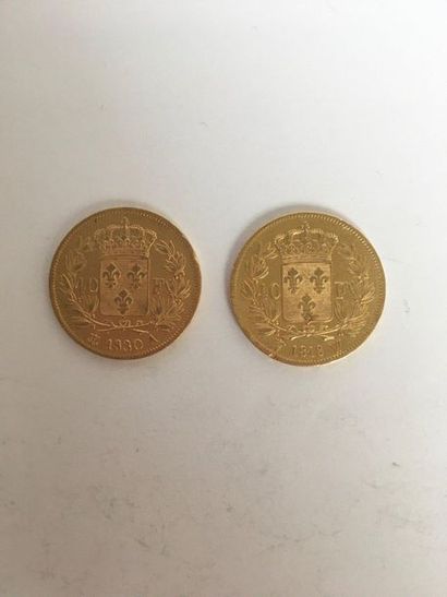 null 2 pieces of 40 Francs gold dated: 1818 - 1830