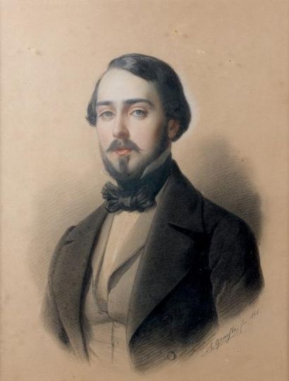 Albert GRAEFLE (Fribourg 1807 - Munich 1889) Portrait de François d'Orléans, prince...