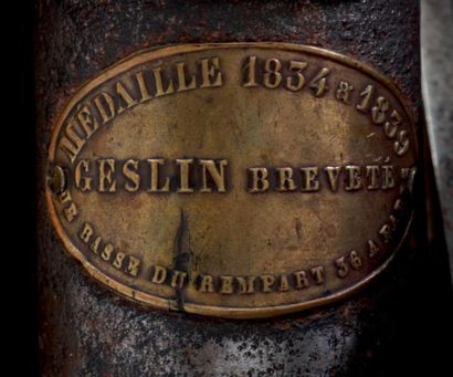 BENJAMIN GESLIN (SERRURIER MECANICIEN ACTIF A PARIS VERS 1834-1839) Rare fauteuil...