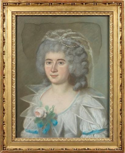 Nicolas MONPEUR. (Actif en France entre 1764 et 1791) Portrait présumé de Maria Sophia...
