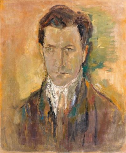 Jean-Baptiste GRANCHER (1911- 1974) Autoportrait Huile sur toile, signée au dos sur...