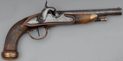 null Pistolet de cavalerie modèle 1822 T bis, construit neuf, canon daté: "T 1859";...