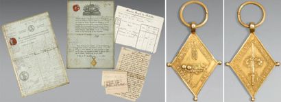 null Médaille d'or communale des gardes françaises, décernée à Joseph Parque; losange...