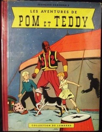 CRAENHALS « Les aventures de Pom et Teddy ». 1956 album cartonné dos toilé rouge....