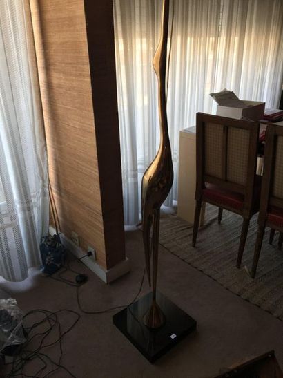 RÉNÉ BROISSAND Santangelo N°3

Bronze heron floor lamp 

Plexiglass base

H: 209...