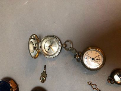 null Metal set comprising five pocket watches, a compass and a barometer

As is,...