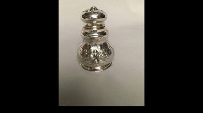 null Covered bottle in foreign silver 800°/°° with floral decoration