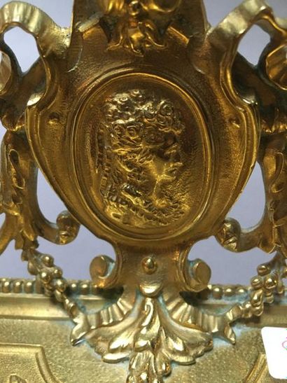 null Encrier de bureau en bronze doré de style Louis XVI