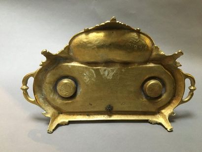 null Louis XVI style desk inkwell in gilt bronze