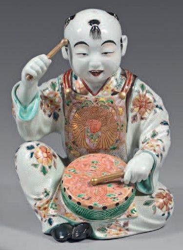 null Large porcelain statuette of Japan. Late
19th century. Representing a seated...