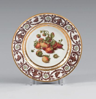 null Assiette en porcelaine de Sèvres de la première moitié du
XIXe siècle. Marque...