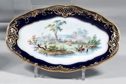 null Plateau du Roi' in
18th century Vincennes-Sèvres porcelain. Mark in blue with...