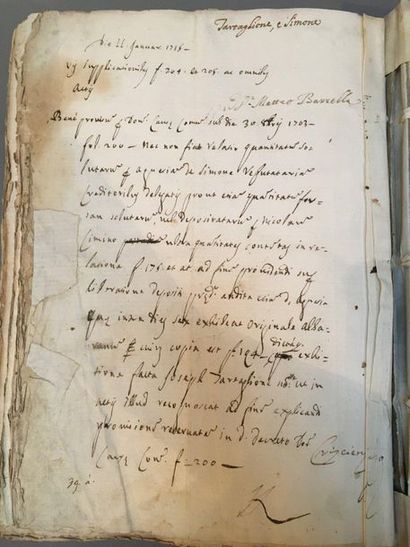 null [MANUSCRIT].Manuscrit du début du XVIIIe siècle en un volume in-4°, vélin ivoire...