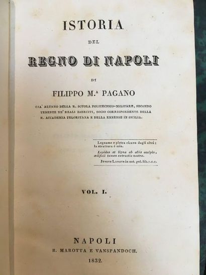 PAGANO (Filippo Maria). Istoria del regno di Napoli. Napoli, R. Marotta e Vanspandoch,...