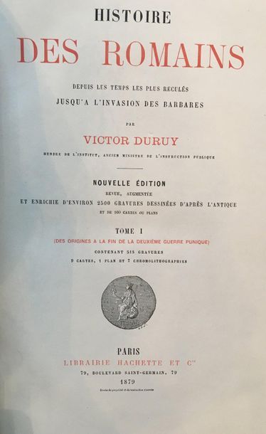 null [RELIURE à DÉCOR PERSONNALISÉ]. DURUY (Victor).Histoire des Romains depuis les...