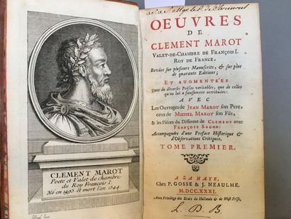 MAROT (Clément). Works [...]. A La Haye, Chez P. Gosse & J. Neaulme, 1731. 6 volumes...
