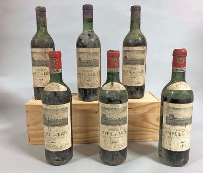 null 6 bouteilles CH. 
PAVEIL DE LUZE, 
Haut-Médoc 
 (3 de 1959 mise négoce probable,...
