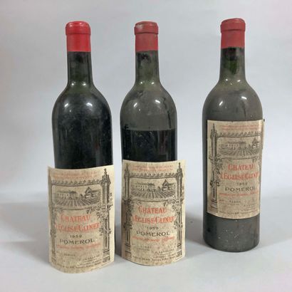 null 3 bouteilles CH. 
L'ÉGLISE-CLINET, 
Pomerol 
1959
 (es, 1 LB, 2 MB)