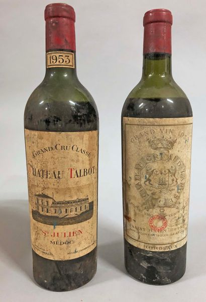 null 2 bouteilles CORDIER 
Mise Nicolas 
1953
 (1 Graud-Larose es, et, B, 1 Talbot...