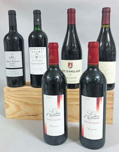 null 6 bouteilles LANGUEDOC 
DIVERS 
( 2 Le Mas de L'Ecriture 2000, els; 1 Dom. De...