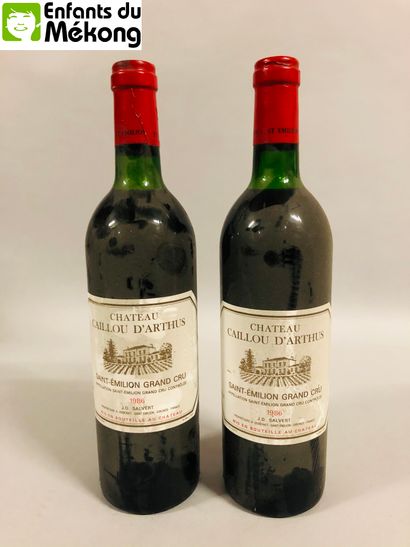 null 2 bouteilles Chateau Caillou d'Arthus, St-Émilion Gd cru 1986 (es, LB)