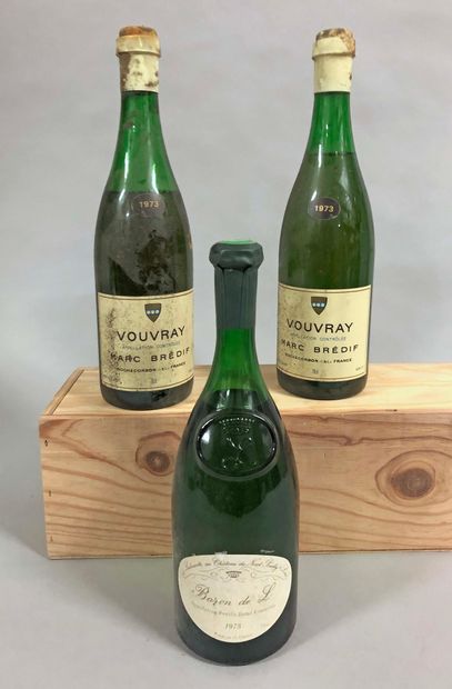 null 3 bouteilles LOIRE 
 (2 Vouvray Brédif 1973, 1 LB, 1 B; 1 Pouilly-Fumé Baron...