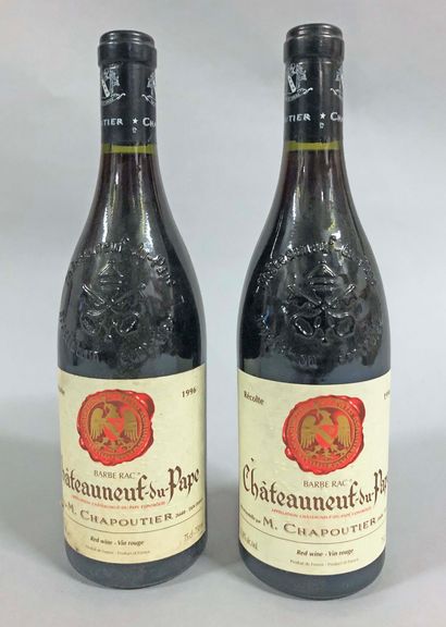 null 2 bouteilles CHÂTEAUNEUF-DU-PAPE 
"Barbe Rac", 
M. Chapoutier 
1996
 (els)