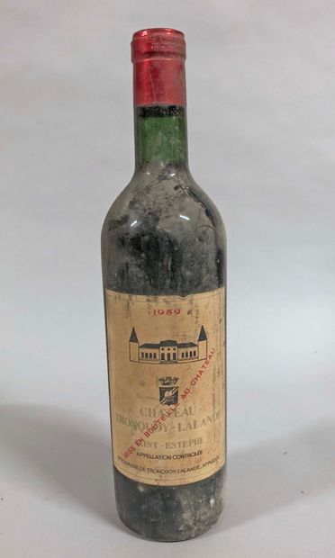 null 1 bouteille CH. 
TRONQUOY-LALANDE, Saint-Estèphe 
1959
 (es, fânée)