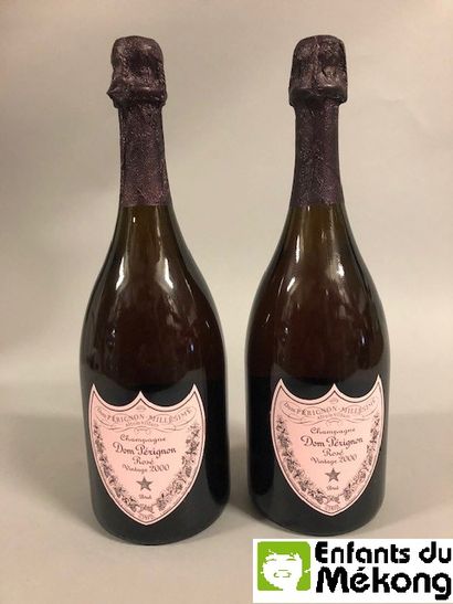 null 2 bouteilles Dom Pérignon Rosé Vintage, Champagne 2000