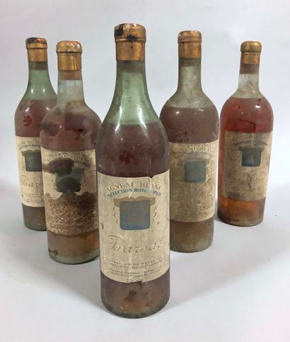 null 5 bouteilles AGNEAU BLANC, 
Barsac 
(très vieux, bouteilles de guerre, ett,...