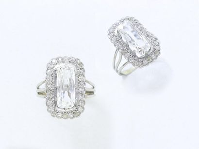 Marquise ring in gold 750 and platinum 850...
