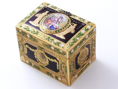 Rare and beautiful rectangular snuffbox with...