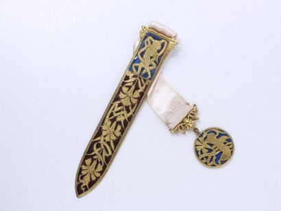 null Bookmark serving as a gilded metal letter opener enamelled in the Art Nouveau...