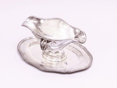 Saucer with screwed tray and white metal...