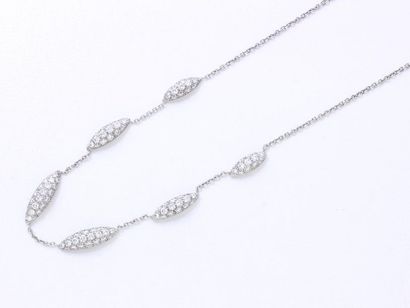 Necklace in 750 thousandths white gold decorated...