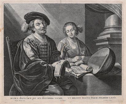 Schelte Adams BOLSWERT (1566-1659) 
Le Duo, le peintre Théodore Rombouts et sa femme...