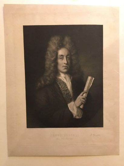 Georg ZOBEL (1810-1881) 
Portrait of Henry Purcell
Applied black on china published...