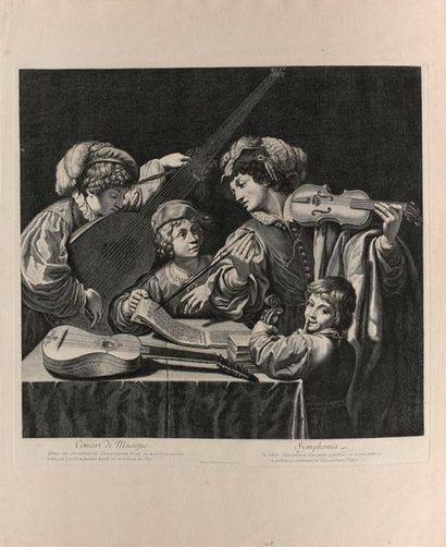 Étienne PICART (1632-1721) 
Concert de Musique
Engraved after a painting by Dominiquain.
Etching,...