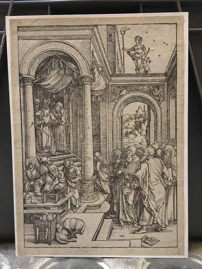 Albrecht Dürer (1471-1528) 
La présentation de la Vierge au temple
Bois. Belle épreuve...