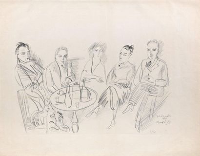 Raoul DUFY (1877-1953) 
Réunion du 20 décembre 1919 (au café)
Lithographie sur vélin,...