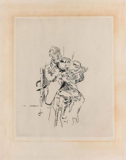 Walter Richard SICKERT (1860-1942) 
The Old Fiedler, c. 1922
Etching. Very nice signed...