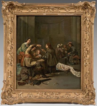 XIXème siècle 
Players and smokers in a tavern interior
Group of gathered characters
Pair...