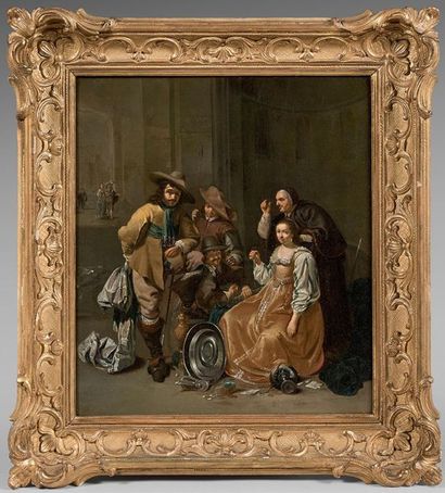 XIXème siècle 
Players and smokers in a tavern interior
Group of gathered characters
Pair...