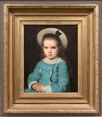 École FRANÇAISE de la fin du XIXe siècle 
Portrait de petite fille
Sur sa toile d'origine....