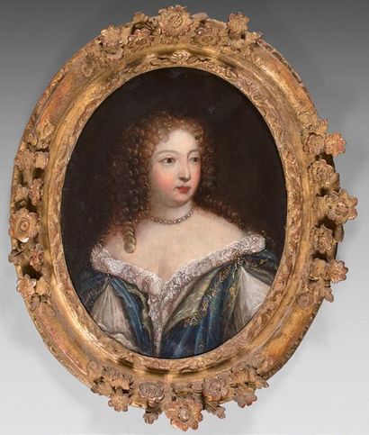 École FRANÇAISE du début du XVIIIe siècle 
Portrait de jeune femme au collier de...