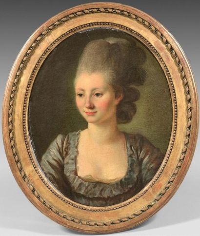 École FRANÇAISE vers 1780, entourage de Alexandre ROSLIN Portrait de jeune femme
Toile...