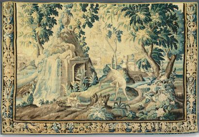 null Tapestry from the Aubusson manufactory, illustrating the Fountain of Love and...