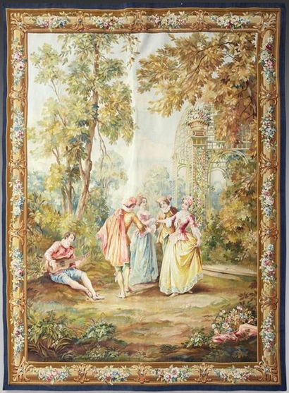 null Tapestry representing "La Danse" in the taste of Jean
Baptiste Huet, inspired...