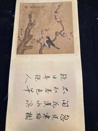 Attribué à WANG WEIXIN Album of 8 paintings inks and colors on paper with 8 calligraphies...