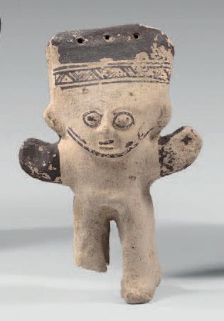 null Character with open arms.
Beige terracotta with black painted decoration.
1100-1450...